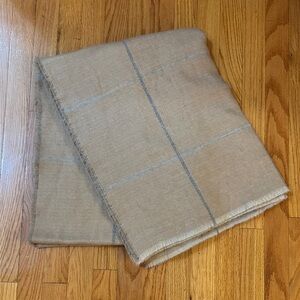 Tan and Gray Plaid Scarf